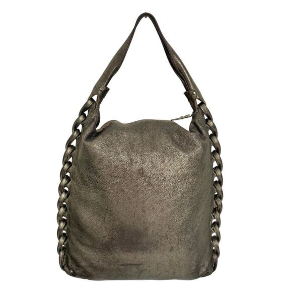 Salvatore Ferragamo Women's Gray Metallic Leather Shoulder Bag - Picture 8 of 11